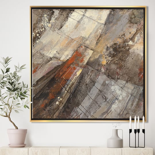 Designart - Fire and Ice Minerals III - Farmhouse Framed Canvas